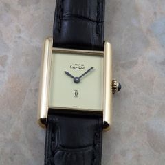 カルティエ マストタンク SM ヴェルメイユ アイボリーダイヤル 手巻き CARTIER MUST TANK VERMEIL レディースウォッチ アンティーク時計