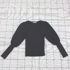 ◇ ⊆ SLY スライ スクエアネック 長袖 リブニット セーター サイズF ブラック系 レディース E  【1509100083245】