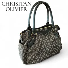 CHRISTIAN OLIVIER クリスチャンオリビエ ダークブラウン モノグラム ショルダーバッグ ハンドバッグ ゴールド金具 ペイズリー内装 パリ製 フランス製 高級ブランド レディース 704KZ