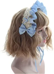 MORY TRADE morytrade カチューシャ ヘッドドレス フリル メイド コスプレ( 水色)