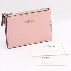 良品 コーチ カードケース/小銭入れ/コインケース/パスケース/定期入れ キーリング付 ピンク KYM