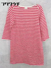 ◇ NIMES ニーム ボーダー 七分袖 ミニ ワンピース レッド レディース 【中古】 【1002798927964】のサムネイル