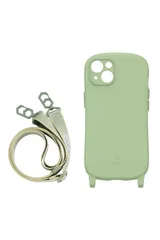 iFace Hang and iPhone 13 ケース シリコンハード/ショルダーストラップ セット (ライトカーキ) 【アイフェイス アイフォン13 用 カバー ショルダー 】 [ライトカーキ] [iPhone 13]