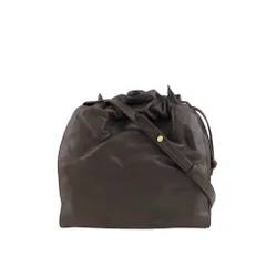 ★LOEWE ロエベ   ショルダーバッグ ブラウン アナグラム ナッパレザー 巾着 kki5m4