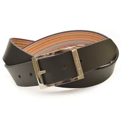 Paul Smith ポール スミス メンズ リバーシブルレザーベルト ストライプ柄 サイズ調整可能 eps22w201 M1A 7542X AMUSTR ブラック/マルチカラーのサムネイル