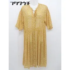 ◇ Crisp クリスプ 花柄 フラワー 半袖 膝下丈 ワンピース サイズF イエロー ホワイト レディース 【中古】 【1105190006227】のサムネイル