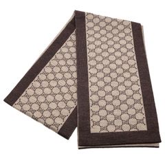 【楠本質店/元住吉】グッチ/GUCCI　ウール　マフラー　421068　サイズ：（約）23cm×180cm　ブラウン　男女兼用