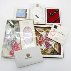 マリオ・ヴァレンティノ他 ハンカチ 8点セット 未使用 スカーフ ギフト まとめて 大量 レディース