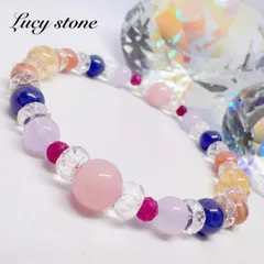 25.天然石 パワーストーン ブレスレット 数珠 15cm ルビー タンザナイト