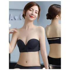 ☆ ブラック ☆ M(34/75AB) ☆ ストラップレスブラ ノンワイヤ 盛れる ストラップレスブラ ノンワイヤー ノンワイヤーブラ ストラップレスブラジャー ノンワイヤーブラジャー ストラップレス ブラ 紐なしブラ チューブトップ ベアトップ 肩紐なし