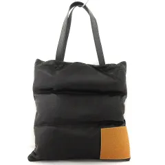 ロエベ LOEWE Vertical Puffy Nappa Calfskin アナグラム トートバッグ 切替 レザー 黒 ブラック ☆AA★のサムネイル