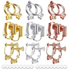 9ペア 18個入り イヤリングパーツ 18個入り イヤリングコンバーター ピアスパーツ ピアス変換 ノンホール 金具 材料 シリコン カバー付 ネジ式/クリップ式/フープ式 手芸 DIY用 ジュエリー シルバー/ゴールド/ピンクゴールド 3色9ペア by LA