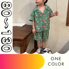 【送料無料】パラソルくまさんのシャツ＆ショートパンツ（グリーン）女の子 男の子 ベビー キッズ 上下セット 80 90 100 110 120 130 半袖 韓国子供服 ハーフバースデー ベビー用品 ベビー服 韓国子供服 tシャツ