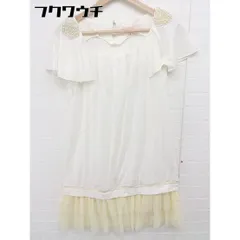 ◇ ◎ ●未使用● MINIMUM MINIMUM タグ付き パール 半袖 ミニ ワンピース サイズ2 オフホワイト アイボリー レディース 【中古】 【1105270001258】