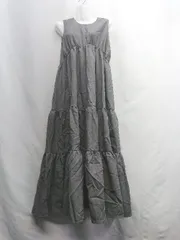◇ ⊂ GRL ティアード 背中開き ロング丈 ワンピース サイズF ダークグレー レディース E  【1409100037890】