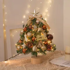 ミニクリスマスツリー 卓上 リスマスツリー 45cm 北欧 小型 ミニツリー クリスマス飾り オーナメント LEDライト付き おしゃれ キラキラ 雰囲気満々 簡単な組立品 飾りクリスマスプレゼントhaiye01