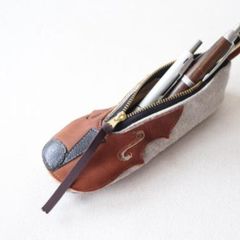 牛革とリネン バイオリン♪　ポ－チ CA