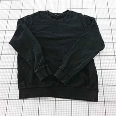 ◇ ⊇ GUESS ゲス エンボスロゴ 長袖 トレーナー サイズL ブラック系 メンズ E  【1509100075639】