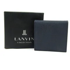 ランバン コインケース 未使用 ボックス型 小銭入れ 財布 ウォレット ブランド 箱ダメージ有 メンズ ネイビー LANVIN