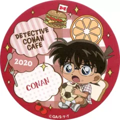 【中古】マグカップ・湯のみ [単品] 江戸川コナン コースター 「名探偵コナンカフェ2020 缶入りチョコレート」 同梱品