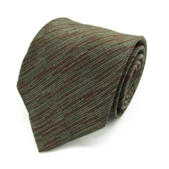 ミッソーニ ブランドネクタイ ストライプ柄 幾何学模様 シルク メンズ カーキ MISSONI 【中古】
