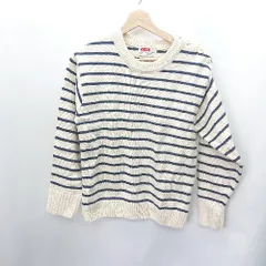 ◇ FREAK'S STORE フリークスストア ボーダー柄 長袖 ニットトップス サイズF アイボリー ネイビー レディース E  【1408060025732】