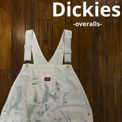【Dickies ディッキーズ】オーバーオール　ペンキ加工　ホワイト