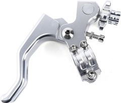 バイク用 ショート クラッチ レバー ハンドル 22mm 4mini モンキー ダックス SR エストレヤ レーサーレプリカ ネイキッド オフロード 等 汎用品 KRB308 シルバー