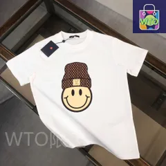 【本日限定WTO】Louis Vuitton メンズ カジュアルTシャツ 夏用 270g 高品質コットン 米白/ブラック M-3XL [本日WTO|新品未使用品]-WTO輸入1-OMB50
