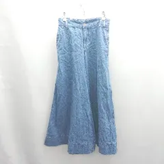 ◇ Θ GENE HEAVENS ジーンヘブンズ ウエストゴム ワイドパンツ サイズS ブルー レディース E  【1503060026557】