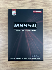 1.新品未開封パッケージ訳ありMonster Storage 4TB NVMeSSD PCIe Gen4×4 ヒートシンク付き PS5動作確認済み M.2 MS950G70PCIe4HS-04TB