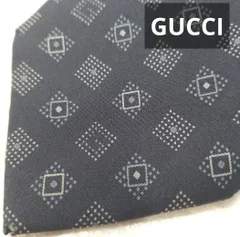 GUCCI グッチ ネクタイ 濃紺  イタリア製100％シルク《1021-06》