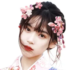 数量限定　髪 飾り つまみ細工 着物 髪飾り 髪飾り 袴 卒業式 和装 結婚式 セット 浴衣 三歳 振袖 七歳 女の子 成人式 ガールズ 5タイプ 七五三 4カラー (Cタイプ OTAKUMARKET (ピンク))
