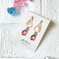 プチ天使しずくピアス／イヤリング（紫陽花・あじさい）