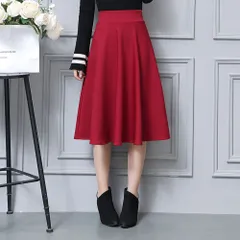 ☆ ワインレッド ☆ XL ☆ ミモレ丈 フレア スカート スカート Aライン ミドル丈 Aラインスカート ミディスカート ミモレ丈スカート フレアスカート レディーススカート おしゃれ オシャレ かわいい レディース 女性 無地 シンプル 上品 きれいめ