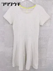 ◇ Lugnoncure ルノンキュール バックジップ 半袖 膝丈 ワンピース サイズM ベージュ グレー レディース 【中古】 【1002801280888】のサムネイル
