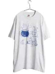 【お得なクーポン配布中!】 90s USA製 キャラクター ジョーク イラスト プリント Tシャツ メンズ XL 古着 オールド メッセージ グラフィック シングルステッチ 漫画
