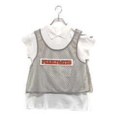 中古 レディース パーリーゲイツ PEARLY GATES 半袖シャツ 1(M) 白×グレー 襟付き 重ね着風