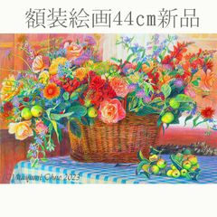 額装花の絵 ガーデン フラワー フラワーアレンジ アクリル画