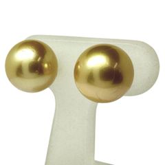 南洋ゴールデンパール 11.0ｍｍ ピアス Pt900プラチナ 4.0g レディース 【中古】【真子質店】【NN】