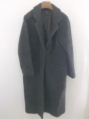 ■ w closet ダブルクローゼット ウール混 スナップボタン 長袖 コート サイズF ダークグレー系 レディース E  【1303140014142】