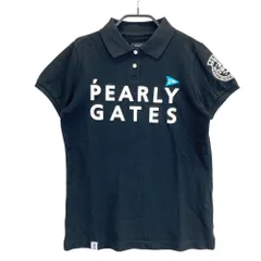 サイズ：0 PEARLY GATES パーリーゲイツ 30周年 半袖ポロシャツ ワッペン  ブラック系 [240101466172] ゴルフウェア レディース ストスト
