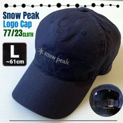スノーピーク Snow Peak★ロゴ刺繍キャップ★77/23クロス★ネイビー★ベルトバック★L(58-61cm)  #2505M049