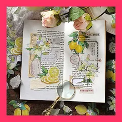 【スタッフおすすめ！】Alideco 40枚 フレークシール コラージュ 素材 レースユートピアステッカー レトロエイリアン・フラワー・ハンドブック 海外 韓国 シール帳 ，メモ用紙ノート素材、日記装飾用品 uc53874