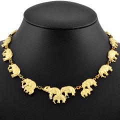 イケダケイコ 池田啓子 アフリカシリーズ ネックレス ダイヤモンド 0.24ct K18YG 象 エレファント AKコレクション 47g レディース【中古】