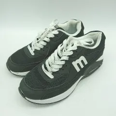 ◇ Θ moz ロゴ入り ローカットスニーカー サイズ表記なし ブラック ホワイト レディース メンズ E  【1412260035453】