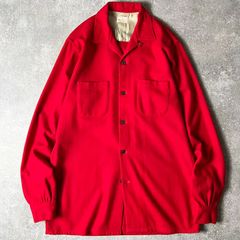 60s シアーズ コーデュロイシャツ XL レッド オープンカラー/ボックス