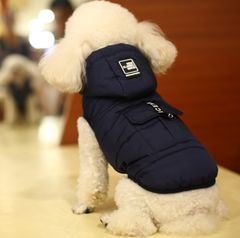 犬の服　ダウン(ベージュ、ブルー)