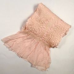 帯揚げ　薄桜色　正絹　中抜き絞り　汚れあり　使用可