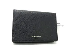 【とーん】★極美品★Pelle Morbida 三つ折り財布 黒 レザー とーん】☆極美品☆Pelle Morbida 三つ折り財布 黒 レザー